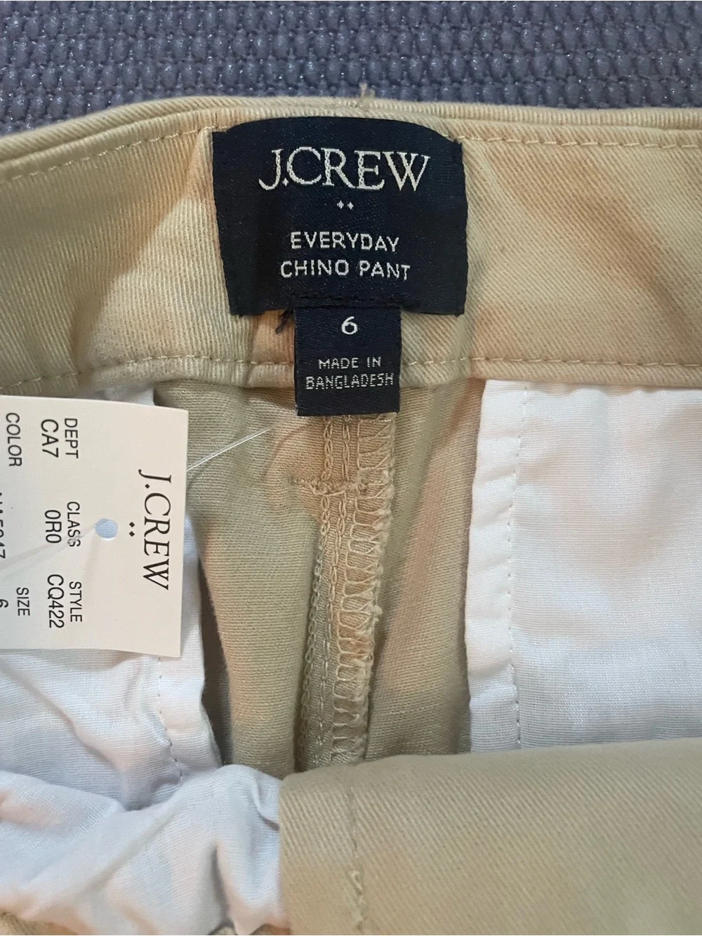 J. Crew Factory Everyday Chino Pant Khaki Size 6 NWT!